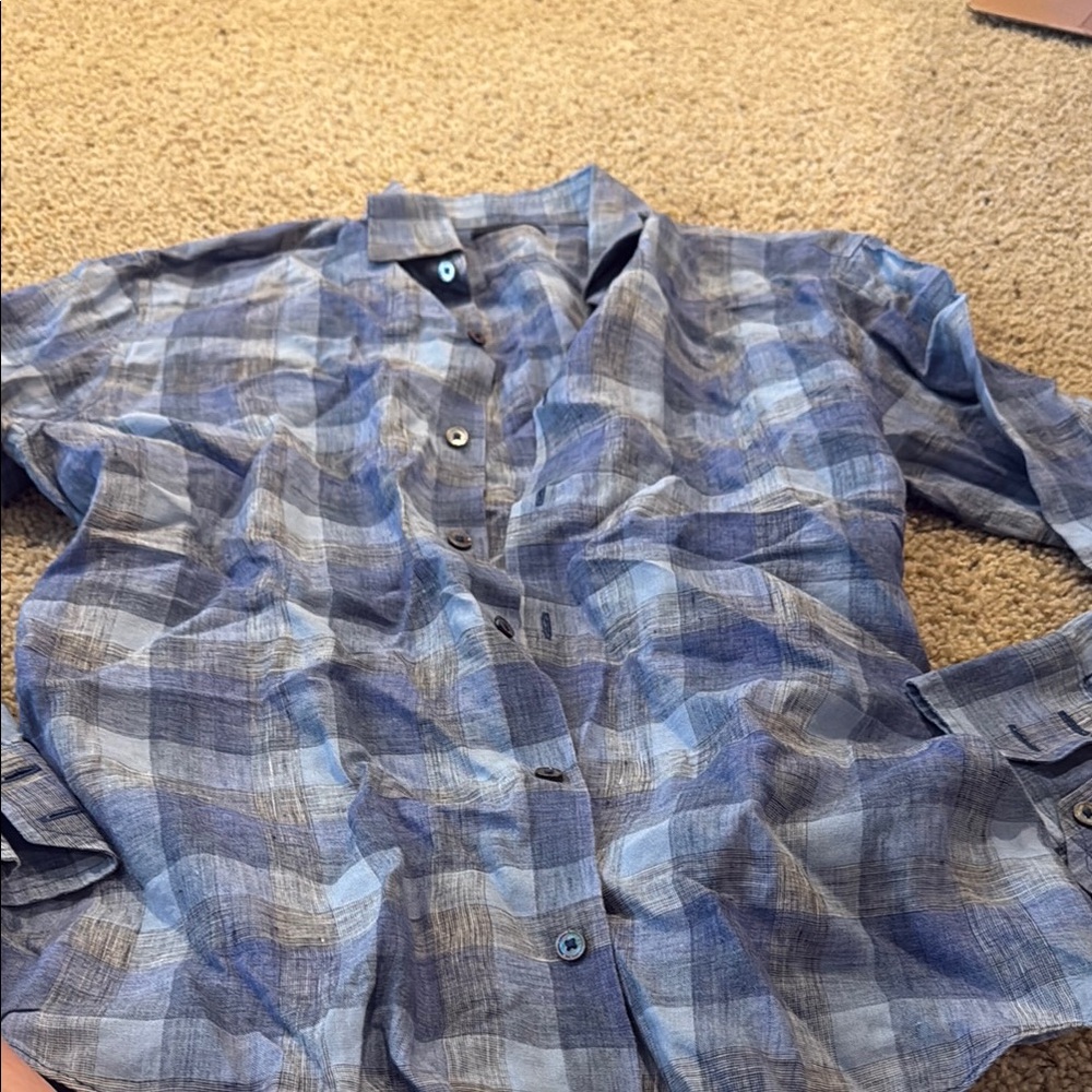 Zachary Prell Navy and Light Blue Check Shirt